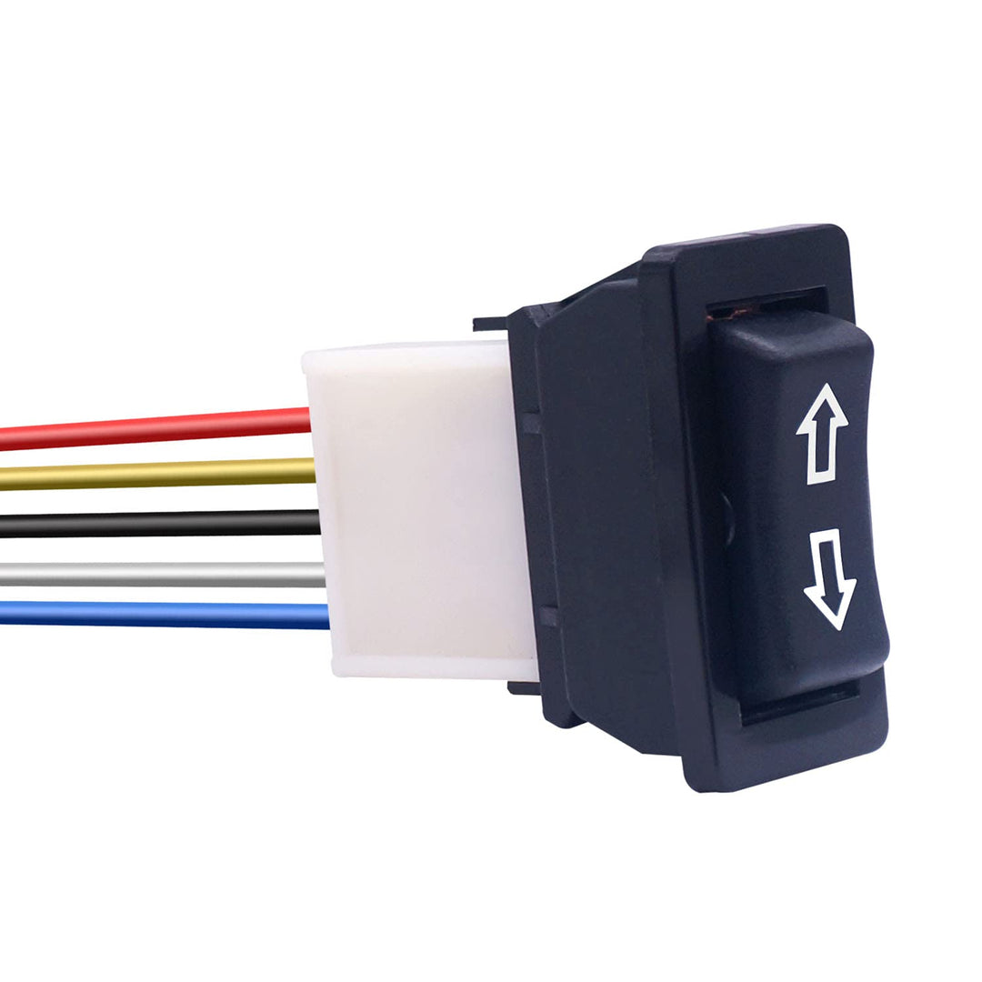 2Pcs 5 Pin Car Window Switch 12V 20A Control Power Window Lift RV Slide Out Momentary Rocker Switch with Wiring Harness K-011-JT-X