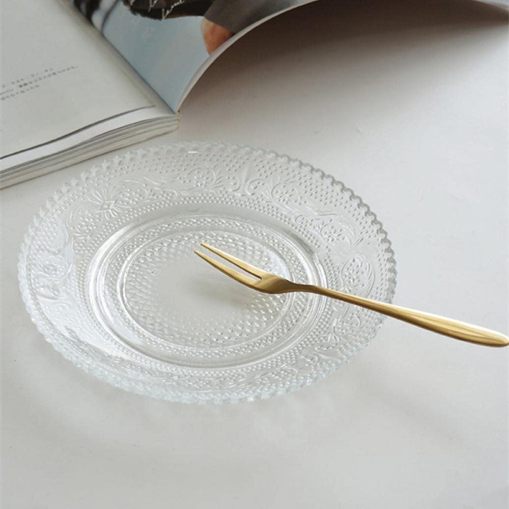 4pcs Clear Glass Snack Plate with Lace Trim, 6-Inch Dried Fruit Plate Dessert Plate for Home and KTV