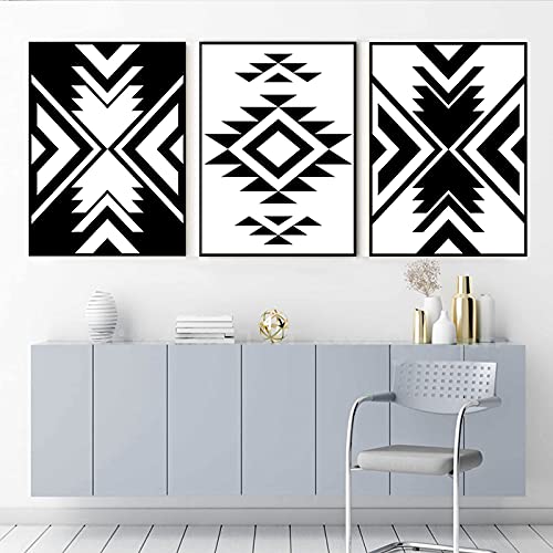 PUYIQARE Aztec Canvas Wall Art Black and White Aztec Po