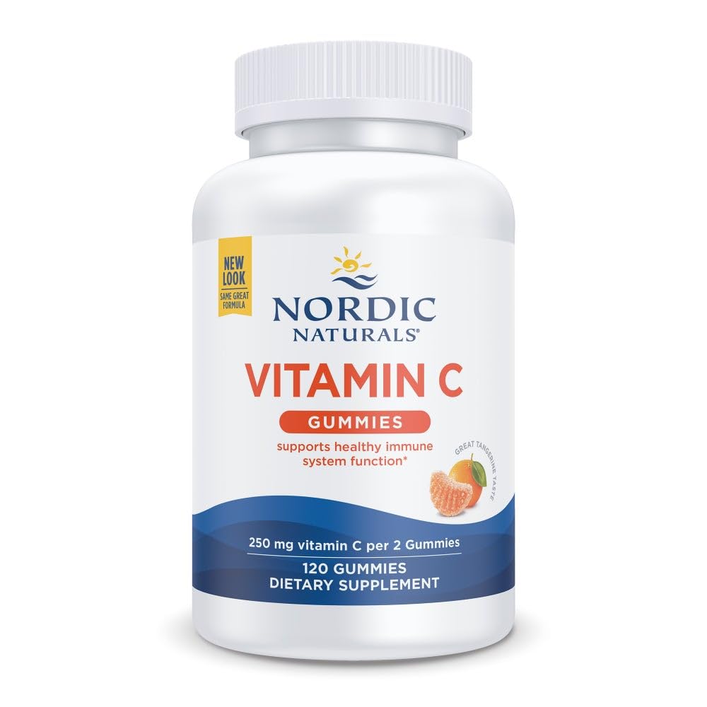Vitamin C Gummies, Tart Tangerine - 120 Gummies - 250 mg Vitamin C - Immune Support, Antioxidant Protection, Child Growth &amp; Development - Non-GMO, Vegan - 60 Servings