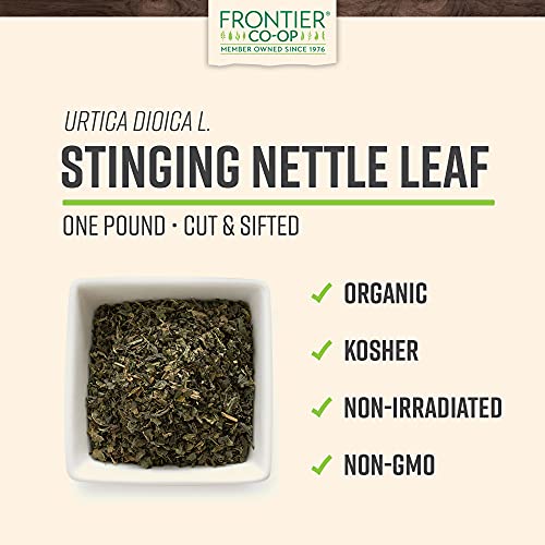 Organic Stinging Nettle Leaf, 1lb Bulk Bag, Cut &amp; Sifted - Ideal for Making Nettle Tea, Kosher Certified