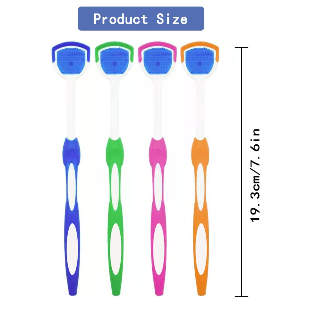PIVHWIR 4-Pack Tongue Scrapers, Tounge Scraper Cleaner 