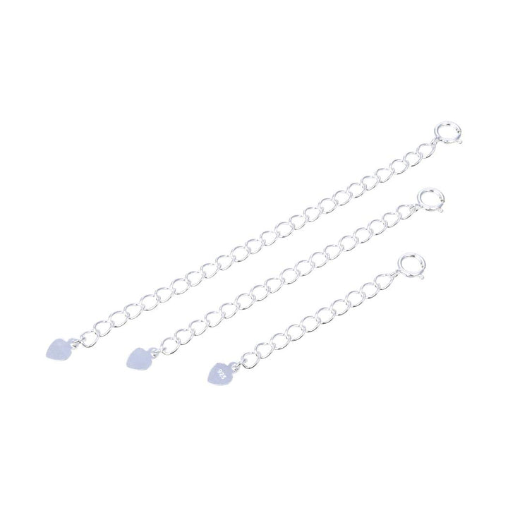 1 Set (3pcs) Adabele Authentic 925 Sterling Silver Chain Extender with Clasp Strong Removable Adjustable 2 4 6 inch Extension for Necklace Bracelet Anklet Jewelry Making SS301-246