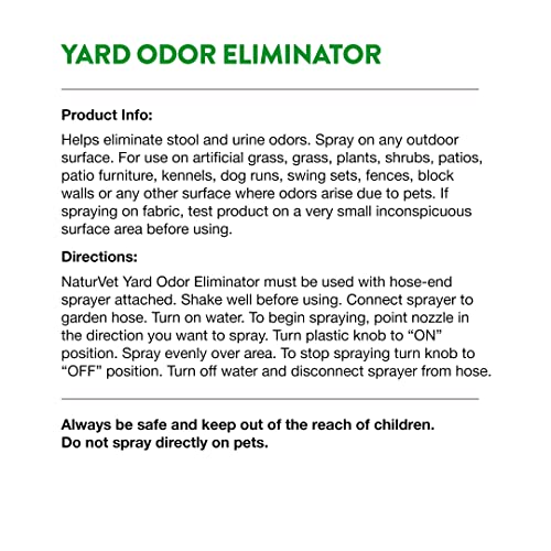 – Yard Odor Eliminator – Eliminate Stool and Urine Odors from Lawn and Yard – Designed for Use on Grass, Plants, Patios, Gravel, Concrete &amp; More – 31.6 oz Ready-to-Use with Nozzle