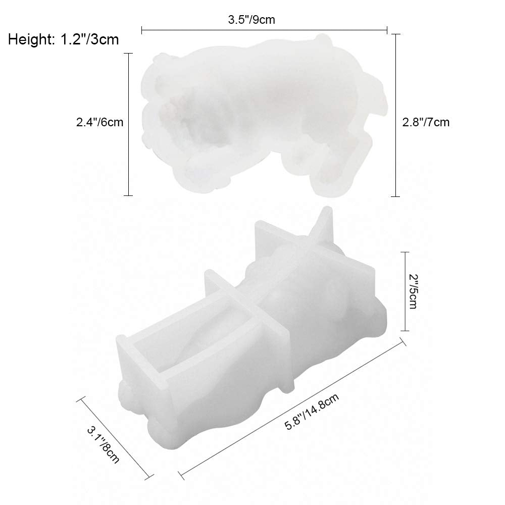 Fewo 2 Pack 3D Shar Pei Dog Silicone Molds for Baking M