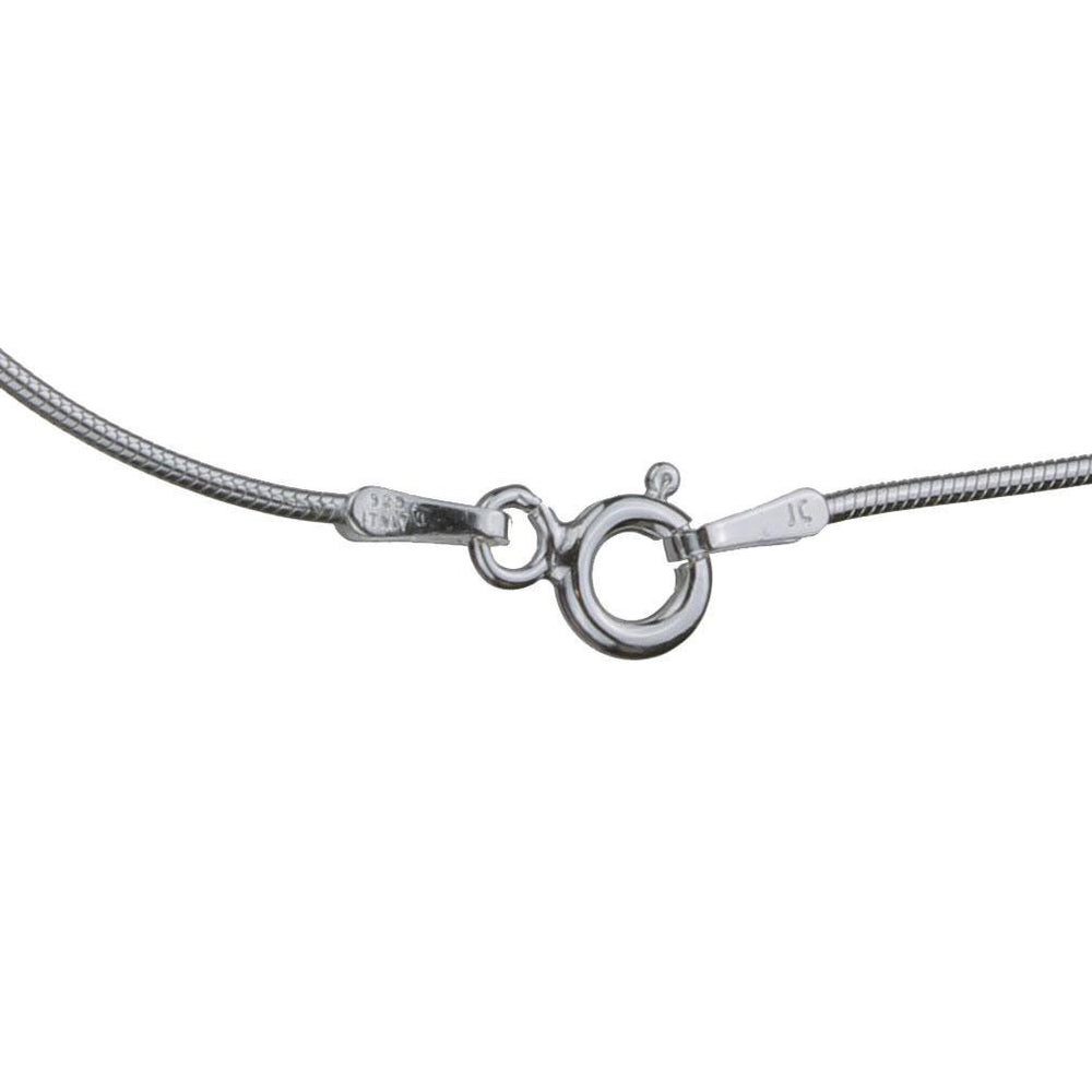 Sterling Silver 1mm Snake Nickel Free Chain Necklace Italy, 22