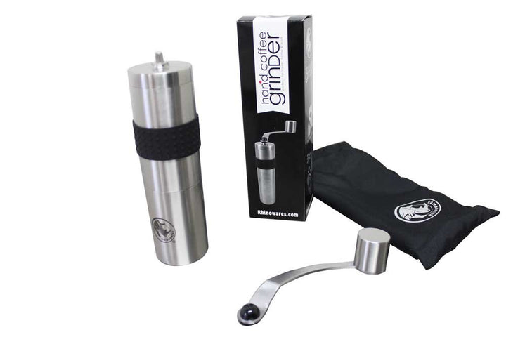 Rhino Coffee Gear Hand Coffee Grinder, Silver