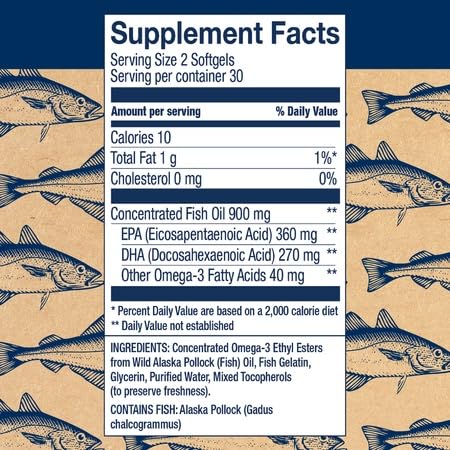 Wiley's Finest Wild Alaskan Fish Oil Easy Swallow M