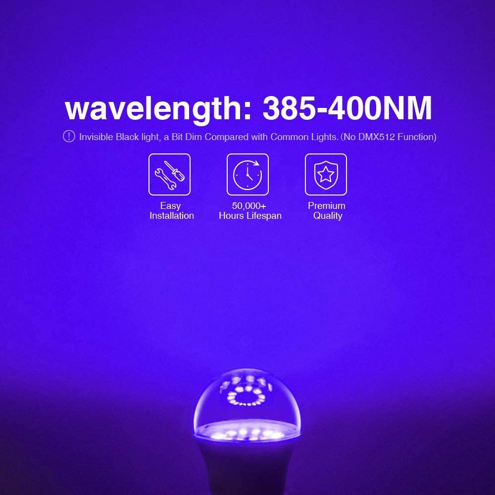 Onforu UV LED Black Lights Bulb, 7W A19 E26 Bulb, UVA L