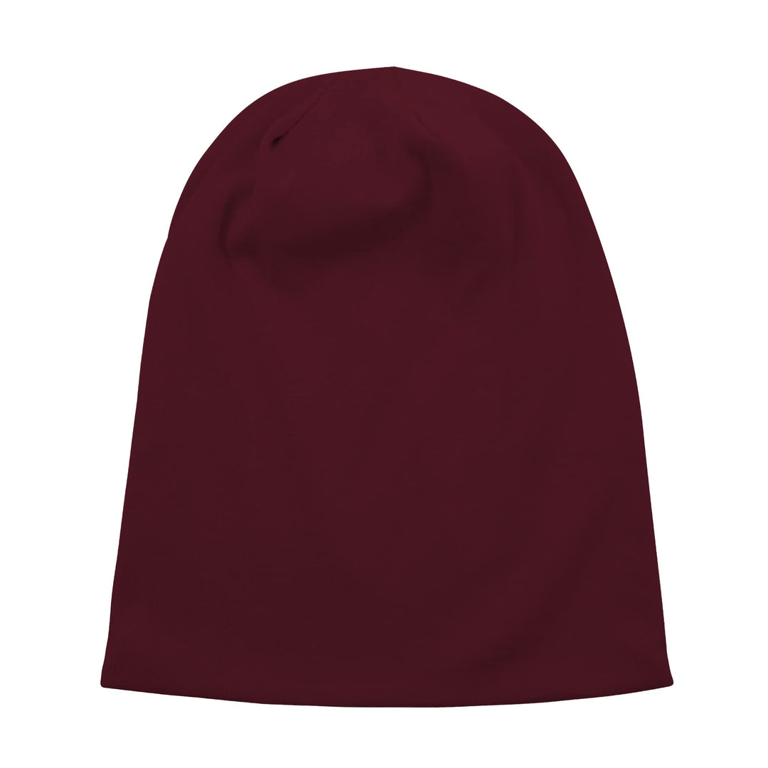 Unisex Women Thin Solid Baggy Slouchy Oversized Cotton Sleep Beanie Hat Skull Cap Burgundy