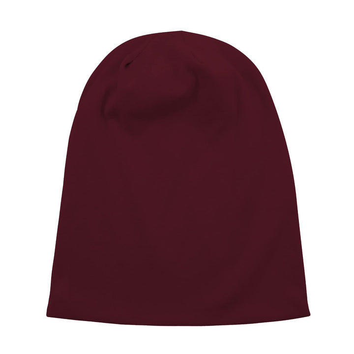 Unisex Women Thin Solid Baggy Slouchy Oversized Cotton Sleep Beanie Hat Skull Cap Burgundy