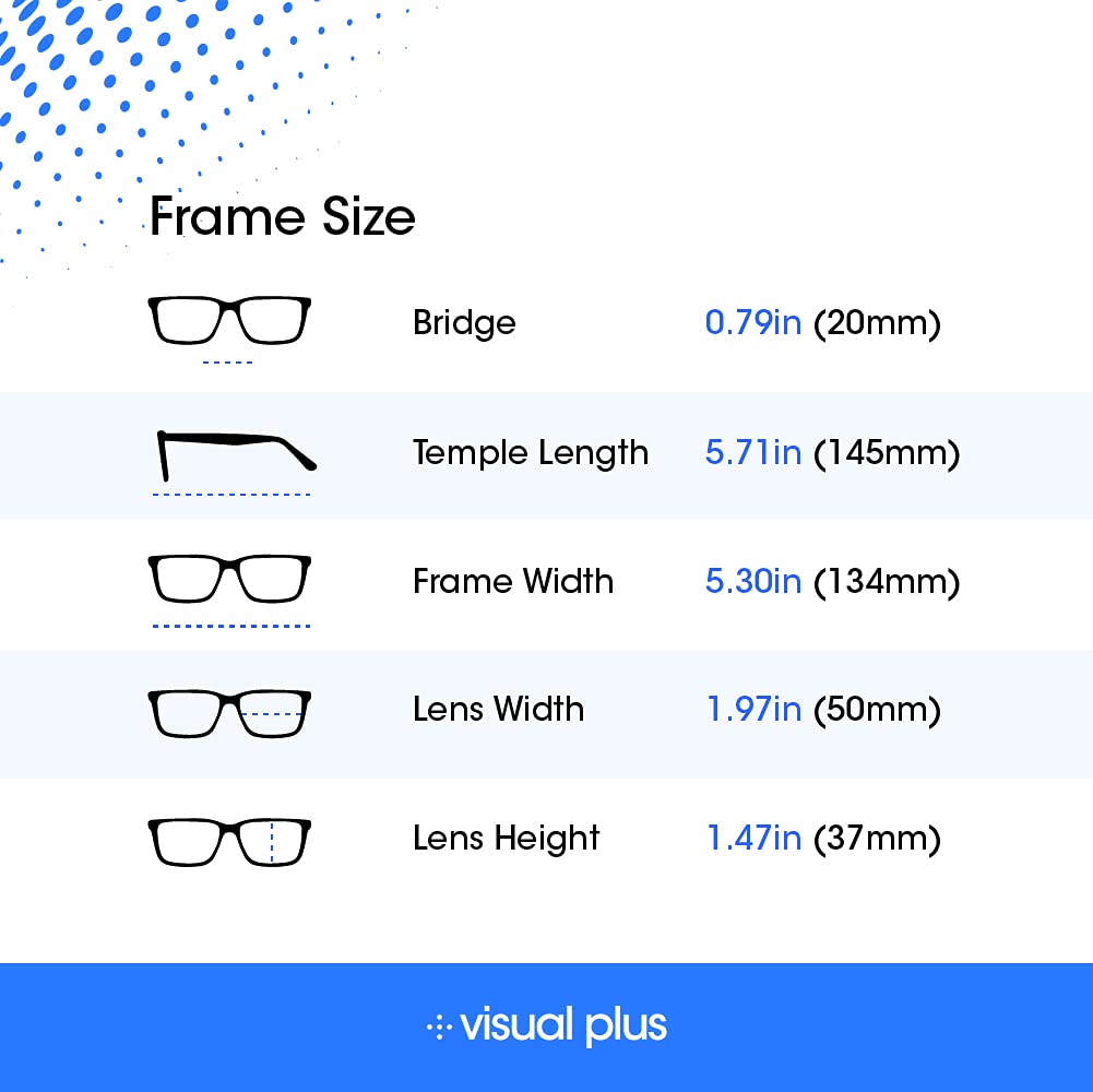 Visual Plus Blue Light Blocking Reading Glasses for Men