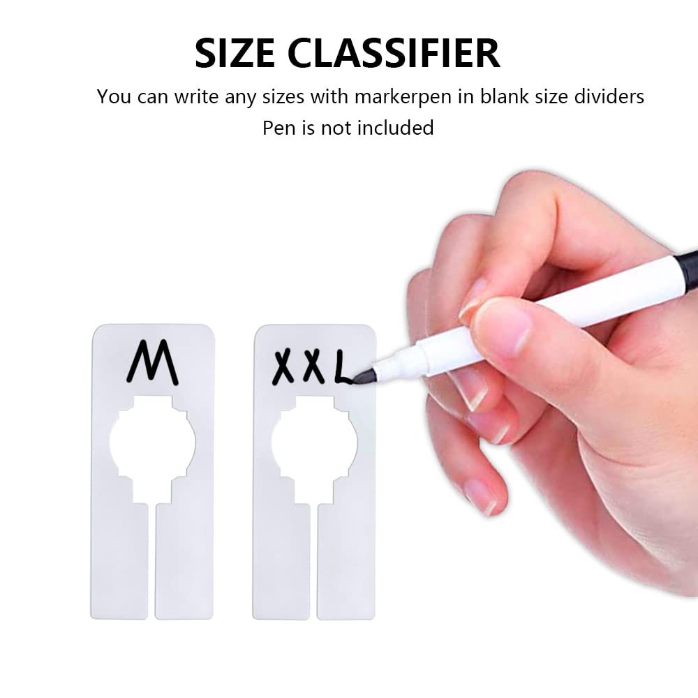 30 Piece White Rectangular Clothing Rack Size Dividers, Rectangular Blank Closet Dividers Hanging, Blank Hanger Separator, Closet Dividers for Clothing Rack (30)