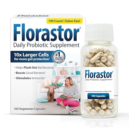Probiotics for Digestive and Immune Health, 100 Capsules, Probiotics for Women & Men, Helps Flush Out Bad Bacteria, Boosts The Good with Our Unique Strain Saccharomyces Boulardii