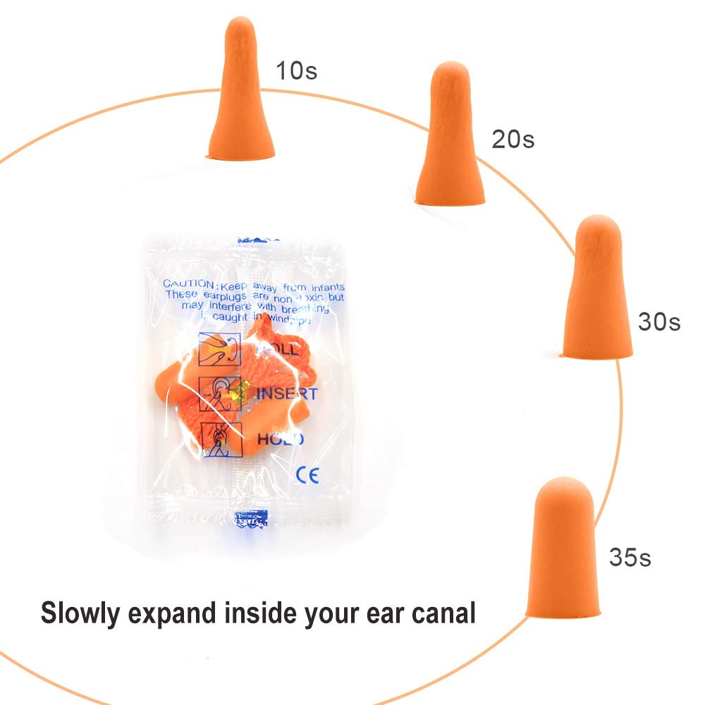 20 Pairs Soft Foam Ear Plugs NRR 32dB for Sleeping Nois