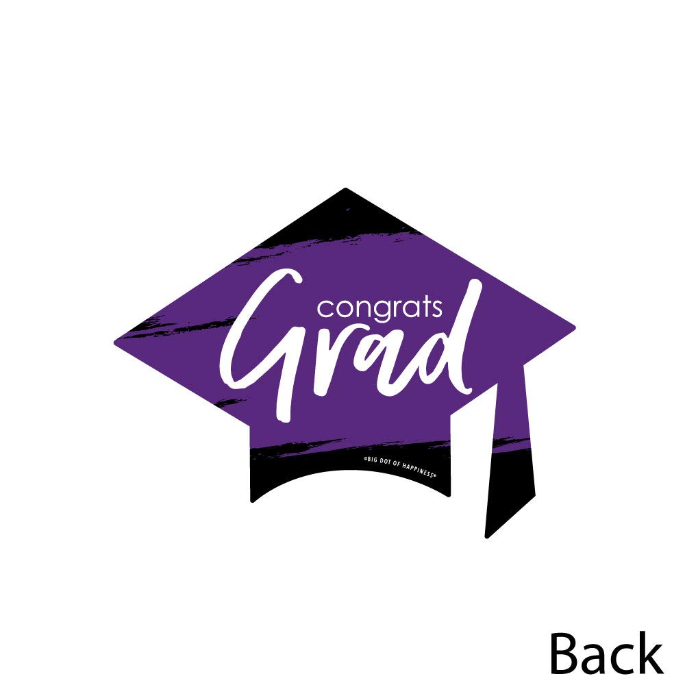 Purple Grad - Best is Yet to Come - Grad Cap Decorations DIY Purple Graduation Party Essentials - Set of 20