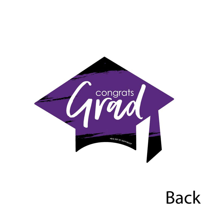 Purple Grad - Best is Yet to Come - Grad Cap Decorations DIY Purple Graduation Party Essentials - Set of 20