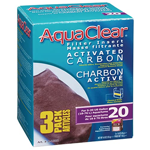 Aqua Clear AquaClear 20 Activated Carbon Inserts, Aquarium Filter Replacement Media, 3-Pack, A1380