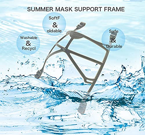 Face Mask Bracket Large for Men,Mask Bracket Internal Support Frame with Ear Loops,Upgrade 3D Mask Bracket for Adult,Keep Fabric Off Mouth 5 Pcs,Gray