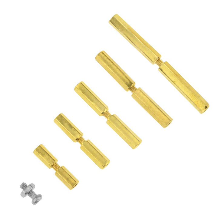 600pcs M2 Brass Male-Female/Female-Female Spacer Standoff Screw Nut Assortment Kit and Stainless Steel Screw Nut Set (Brass M2)