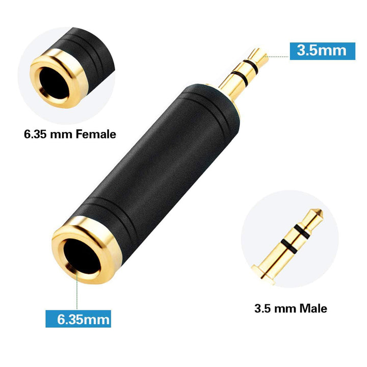 tisino 1/4 to 3.5mm Stereo Adapter, 1/4 inch Female to 