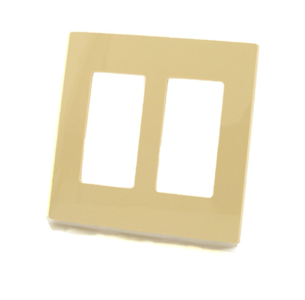 80309-SI 2-Gang Decora Plus Wallplate Screwless Snap-On Mount, Ivory