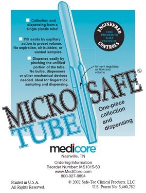 1015-50 MicroSafe Capillary Tube, Pack of 50