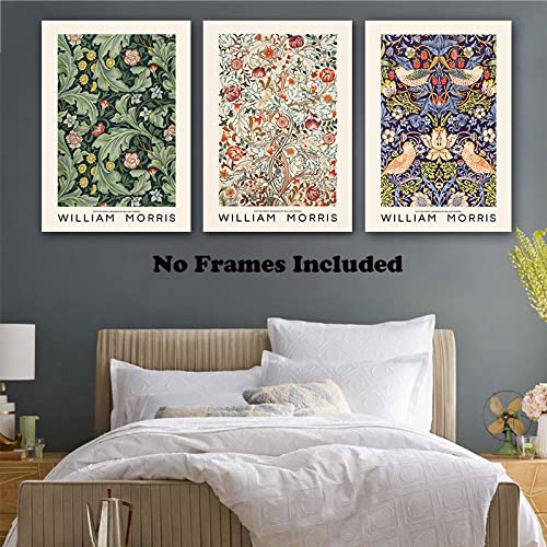 3Pcs Canvas Painting William Morris Poster Print Wall Art Fashion Retro Pictures for Living Room Gallery Decor 8X10Inch, No Frame