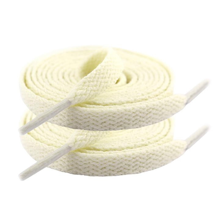 47 Solid Color Flat Shoelaces for 5-6 Eyelet Rows Sneakers Hiking Boots Running Shoes(off-white)