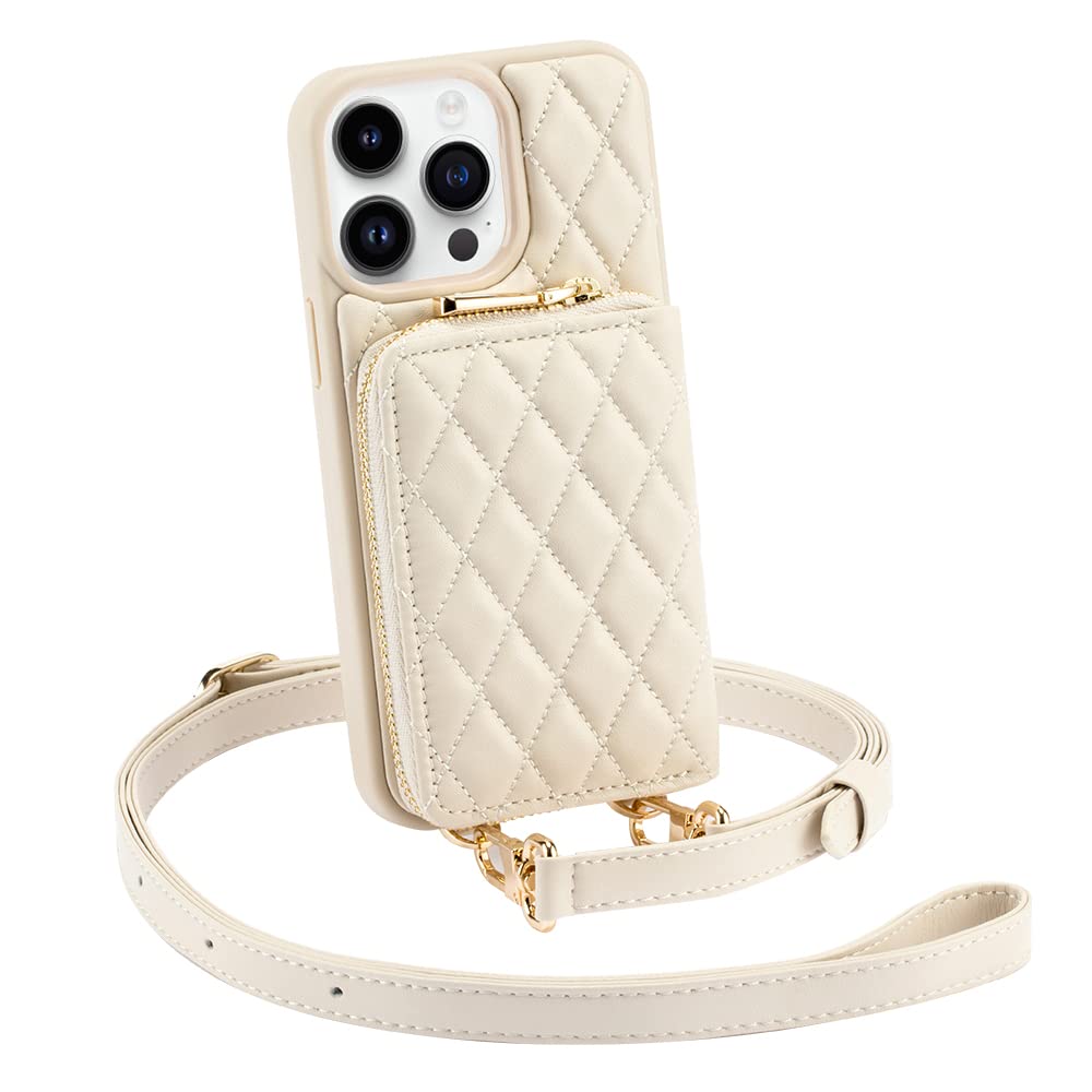 LAMEEKU Quilted Leather Wallet Case with Card Holder &a
