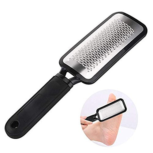 Jistl Foot File Colossal Foot Rasp Stainless Steel Pedicure Metal Surface Foot Care Tool, Foot Rasp Eliminate Feet Cracked Dead Thick Dry Hard Skin (Black&10.6)