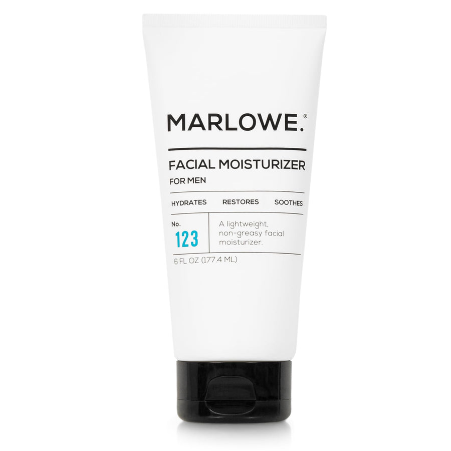 No. 123 Men's Facial Moisturizer 6 oz, Lightweight Daily Face Lotion for Men, Includes Natural Extracts to Hydrate, Soothe & Restore, Light Aloe Citron Scent