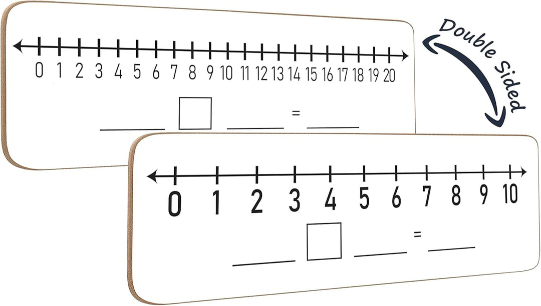 SCRIBBLEDO Dry Erase Number Line Board 4”x12” Inch Lapboard Double Sided White Board Featuring 0-10 Number Line On One Side 0-20 On The Other for Students Desk Whiteboard Math Manipulatives