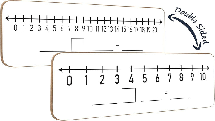 SCRIBBLEDO Dry Erase Number Line Board 4”x12” Inch Lapboard Double Sided White Board Featuring 0-10 Number Line On One Side 0-20 On The Other for Students Desk Whiteboard Math Manipulatives