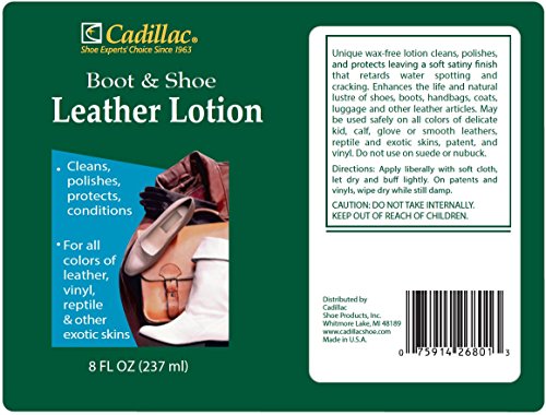 Boot and Shoe Leather Lotion 8 Ounces - Cleans, Conditions, Protects, and Polishes Leather Footwear and Accessories