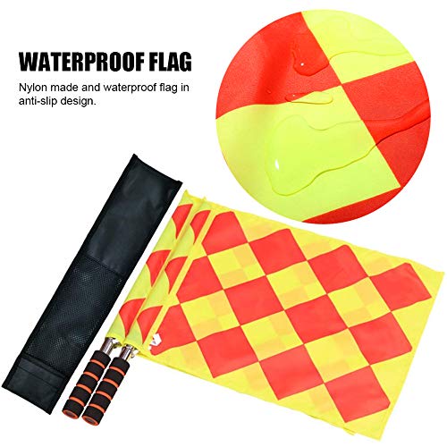 Football Soccer Linesman Referee Flags,Metal Pole Foam Handle with Carrying Tote (Soccer Referee Flags)