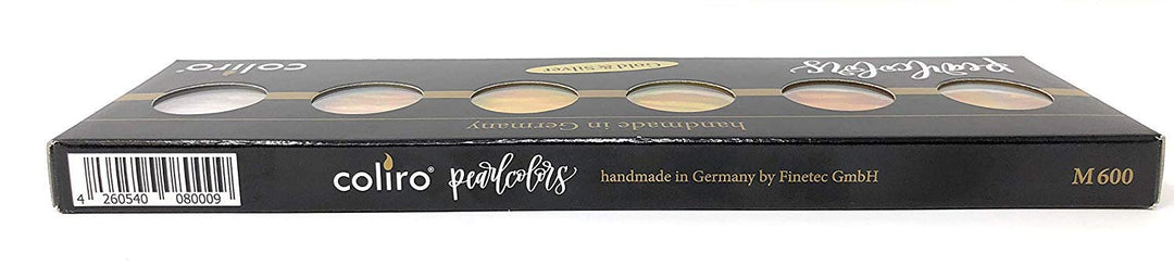Finetec Coliro C600 Artist Mica Watercolor Pearl and Shimmer-Pearl Paint - Set of 6