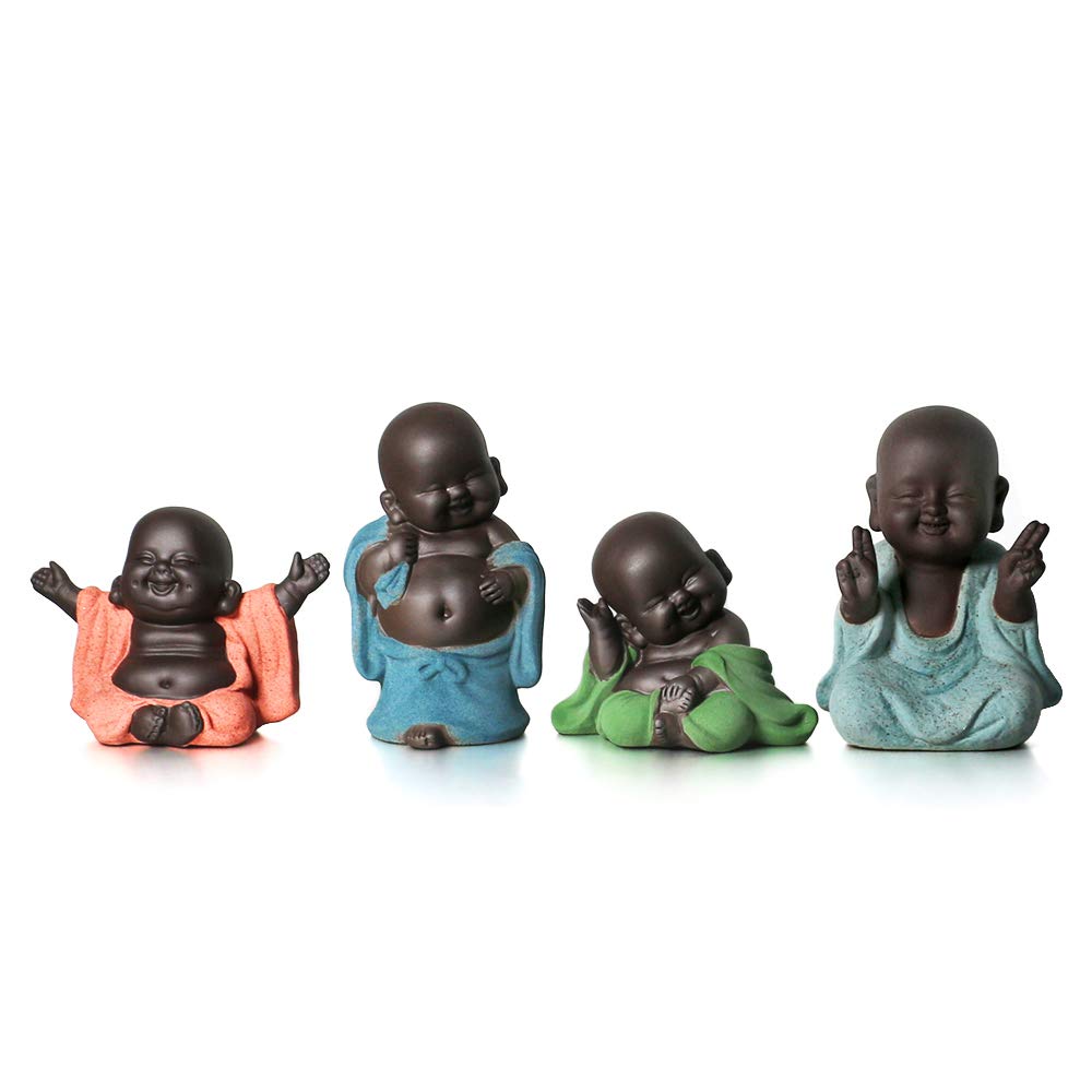 Kingzhuo A Collection of 4 Cutie Buddhas - Red Smiling,