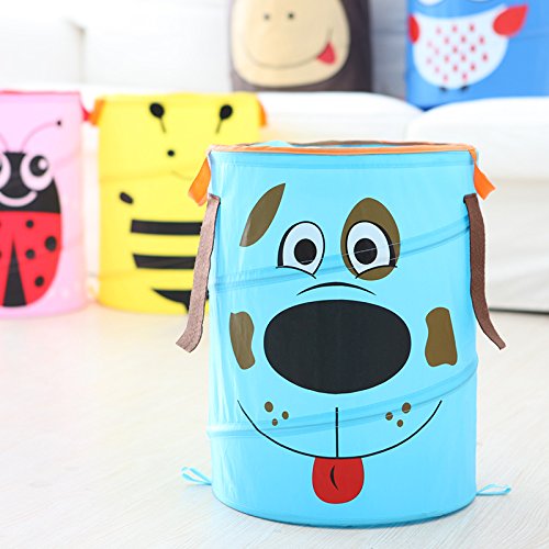 clothes hamper, child Laundry Basket,Pop Up Laundry Basket,Toy Storage Bag , Full Standing Basket,nylon cloth Foldable blue dog