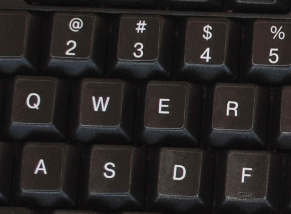 Replacement English US Keyboard Sticker Black Background