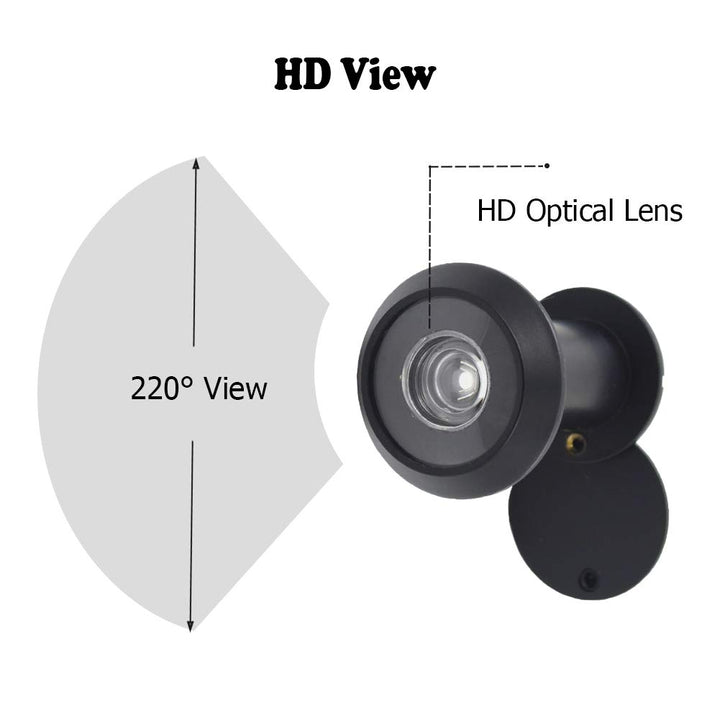 Door Viewer Peephole, Solid Brass 200-degree Door Viewer with Heavy Duty Rotating Privacy Cover for 1-3/8 to 2-1/6 Doors for Home Office Hotel (Black)