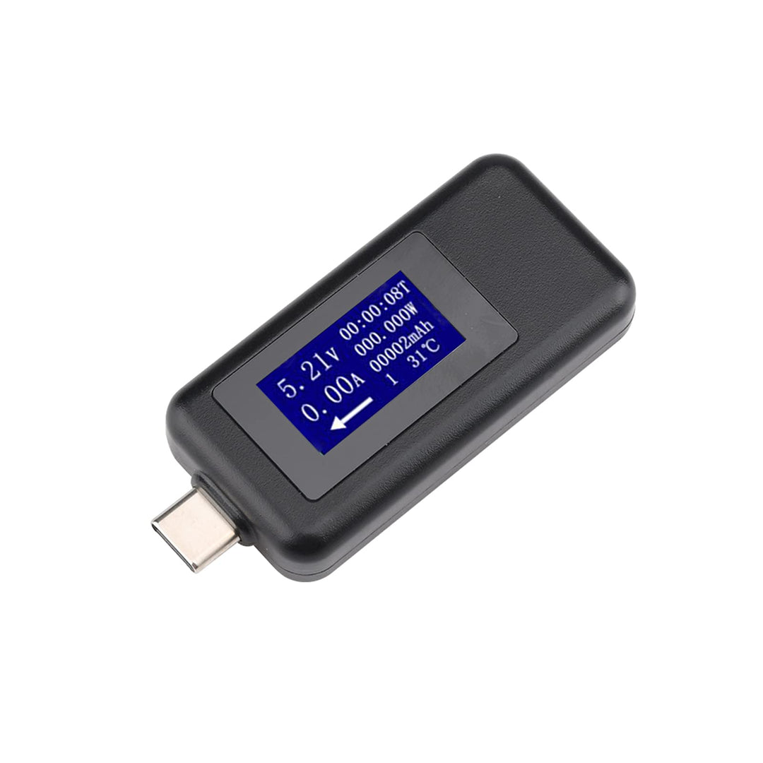 USB C Power Meter Tester Type C USB Tester, USB C Digital Multimeter 0-5.1A 4-30V LCD Display Volt and Amp Meter for USB-C Cables, Laptops, Phones, Chargers - QC 2.0 &amp; QC 3.0
