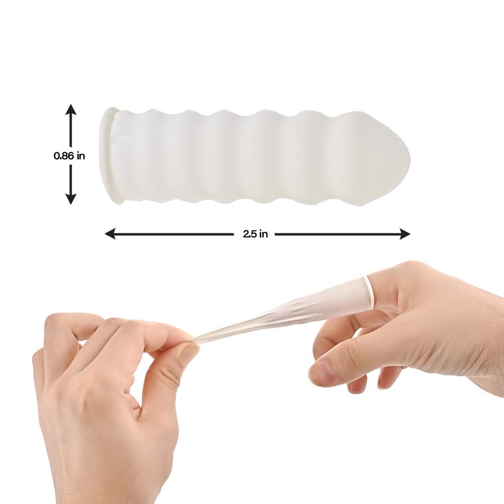 Jeembay Latex Finger cots- Pack of 50 Disposable Medium