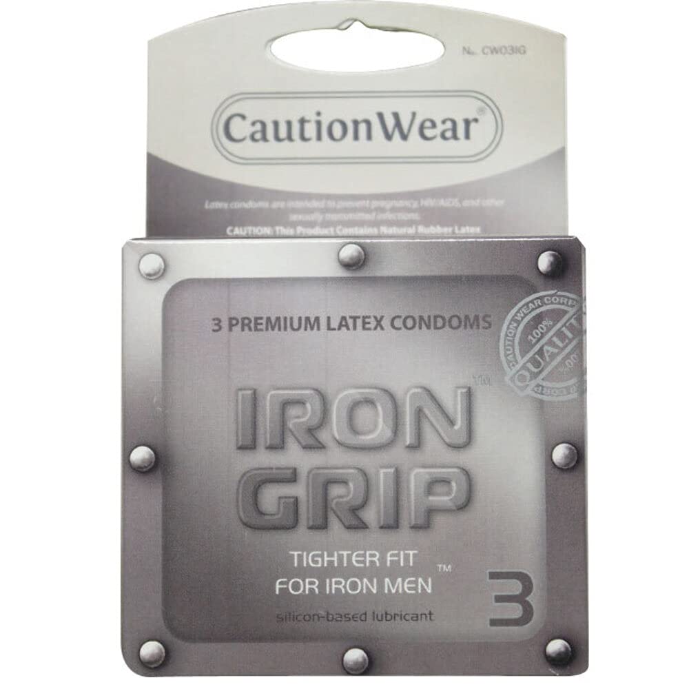 Caution Wear Condoms Iron Grip Snugger Fit Lubricated C