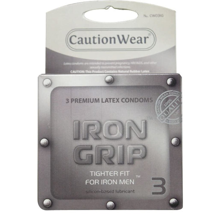 Caution Wear Condoms Iron Grip Snugger Fit Lubricated C