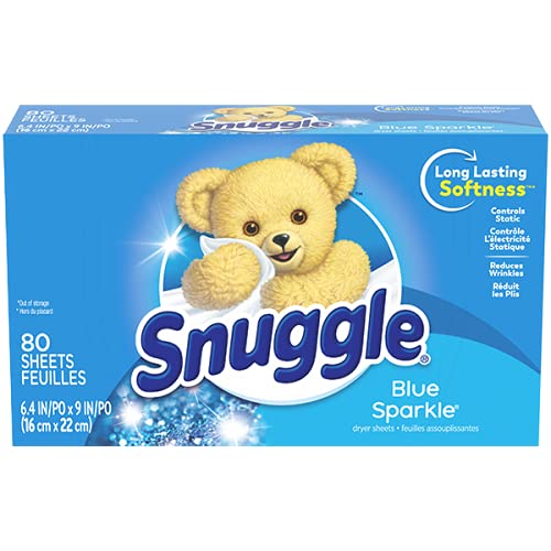 Snuggle Fabric Softener Dryer Sheets, Blue Sparkle, 80 