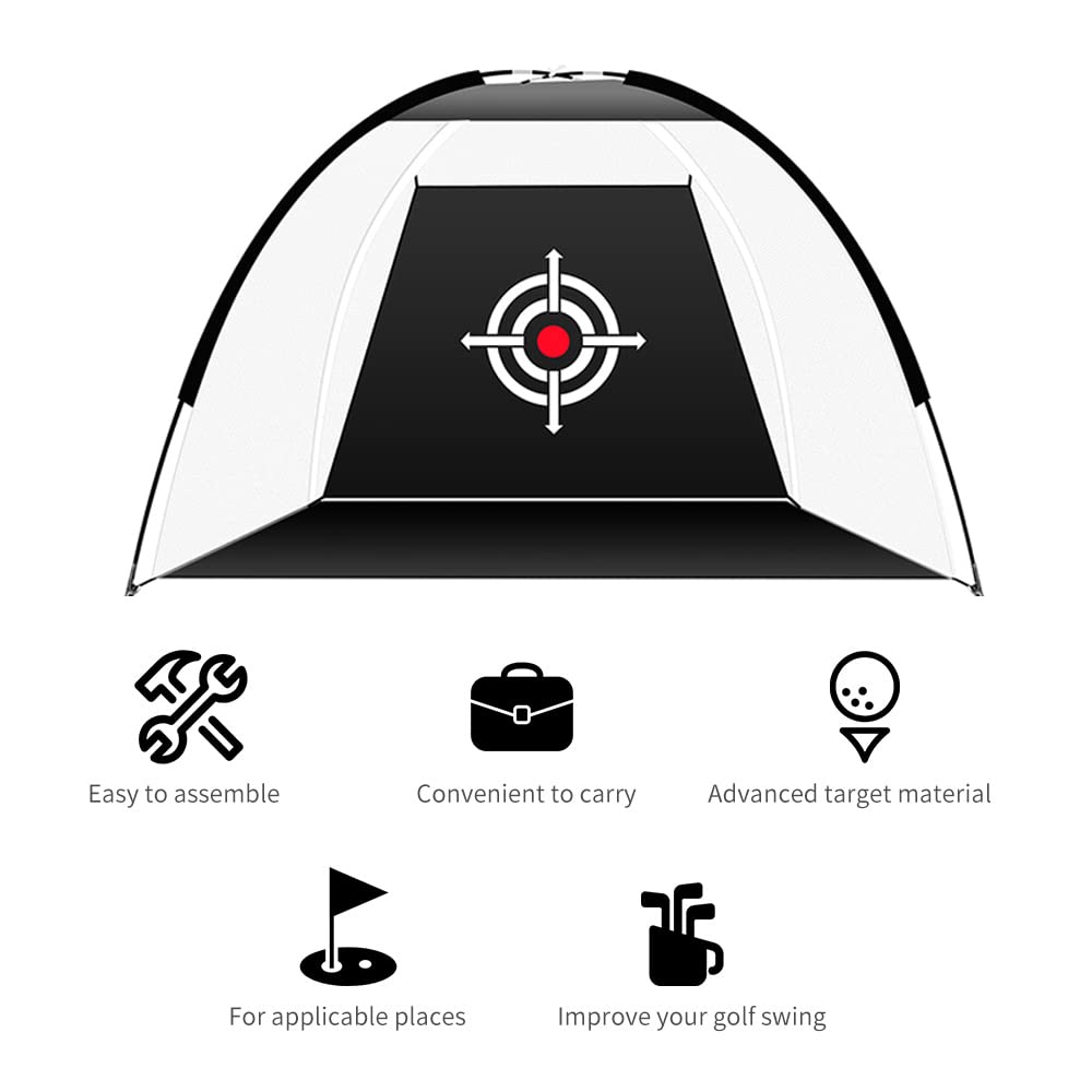 Golf Practice Net Golf High Impact Net Golf Hitting Net with Target Golf Training Aids for Backyard Driving Range (Black, 6.6FT)