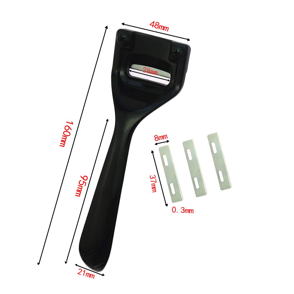 Metal Leather Skiver,Sharp Skiver with Comfortable Grip,Convenient Leather Working Tool with Three Skiver Blades for Leather Craft DIY,Leather Making,Leather Thinning