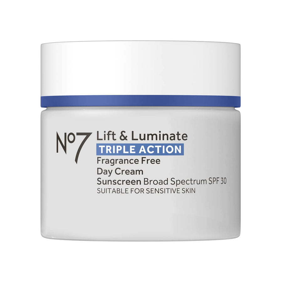 Lift & Luminate Triple Action Fragrance Free Day Cream SPF 30 - Broad Spectrum Anti-Aging Face Cream - Hydrating Hibiscus Peptides & Hyaluronic Acid + Brightening Emblica & Vitamin C (1.69 Fl Oz)