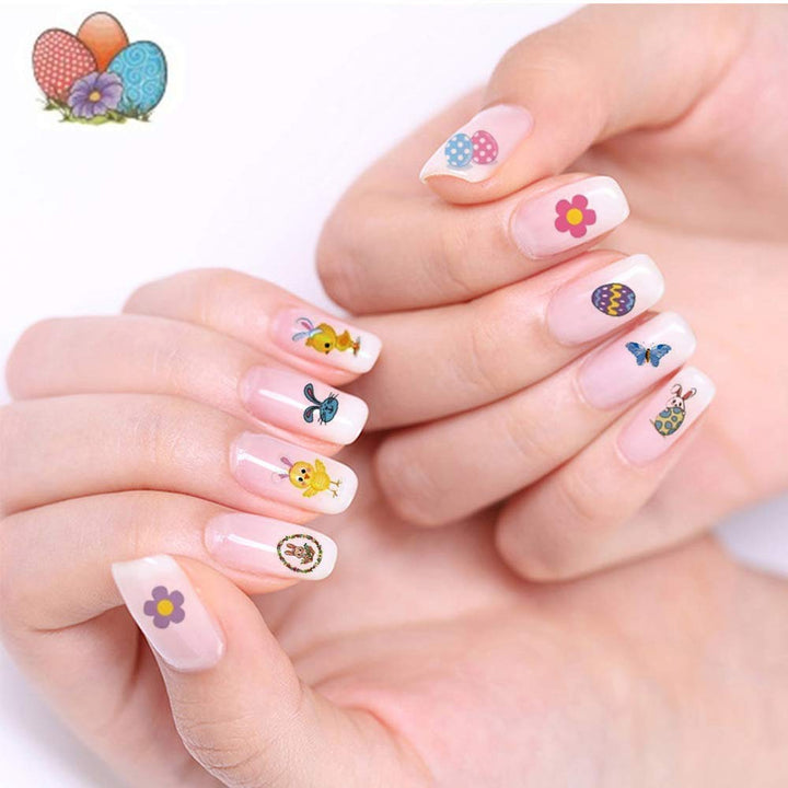 3D Easter Nail Art Stickers Bunny Nail Decals Nail Supplies Cute Rabbits Hare Easter Egg Chick Flowers Design Self Adhesive Nail Stickers for Acrylic Nail Decorations Easter Party Favors 10 Sheets